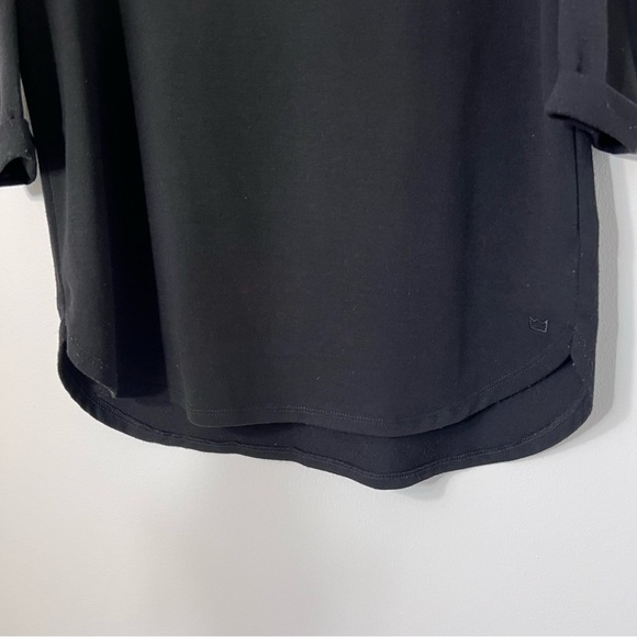 Crown & Ivy‎ Womens Knit Oversized Black 3/4 Sleeve Hi-Low Top Tunic Size Small - Picture 7 of 16